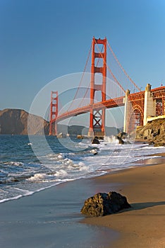 The Golden Gate Bridge in San Francisco sunset