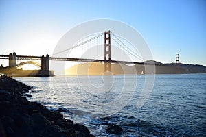 Golden Gate Bridge in San Francisco at Sunset