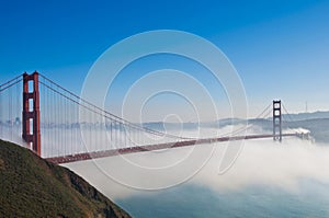 Golden Gate Bridge, San Francisco under fog