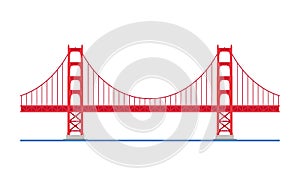 Golden Gate Bridge, San Francisco, USA. Vector illustration.