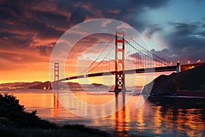 Golden Gate Bridge San Franciscos architectural marvel, shining across the bay