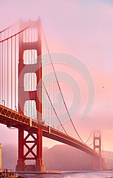 Golden Gate Bridge at sunrise, San Francisco, California