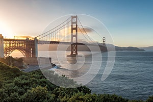 Golden Gate Bridge at sunset