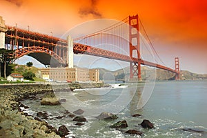 Golden Gate Bridge at sunset