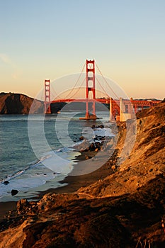 Golden Gate Bridge at sunset