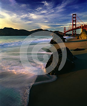 The Golden Gate Bridge During Sunset