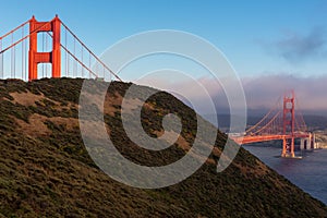 Golden Gate Bridge at sunset, San Francisco, California