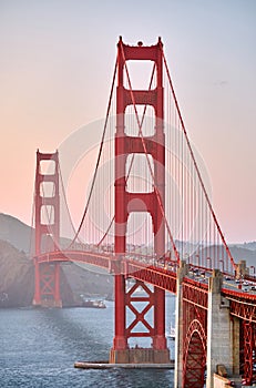 Golden Gate Bridge at sunset, San Francisco, California