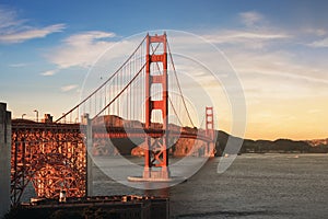 Golden Gate Bridge at sunset - San Francisco, California, USA