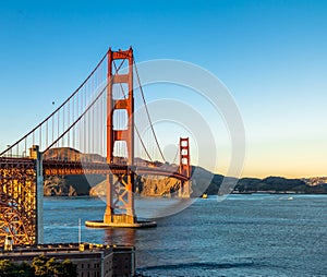 Golden Gate Bridge at sunset - San Francisco, California, USA