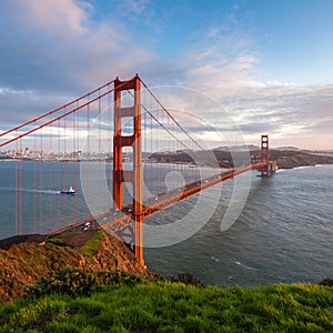 Golden Gate Bridge Sunset Scene