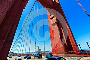 Golden Gate Bridge traffic in San Francisco California