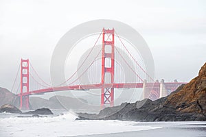 Golden Gate Bridge view from baker Beach, San Francisco, California