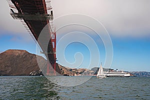 Golden Gate Bridge View from Beneath, San Francisco