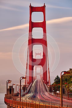 Golden Gate Bridge view at sunrise, San Francisco