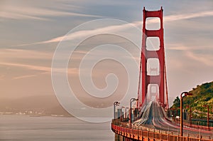 Golden Gate Bridge view at sunrise, San Francisco