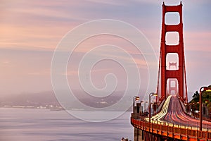 Golden Gate Bridge view at sunrise, San Francisco