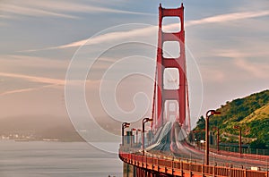 Golden Gate Bridge view at sunrise, San Francisco