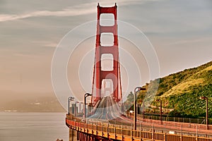 Golden Gate Bridge view at sunrise, San Francisco