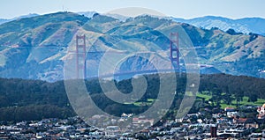 Golden gate bridge view from twin peaks san francisco