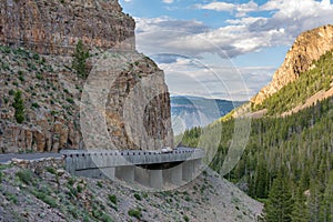 Golden Gate Canyon is in the northwestern region of Yellowstone National Park in the U.S. state of Wyoming