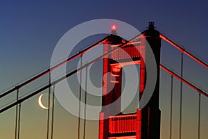 Golden Gate with Crescent Moon