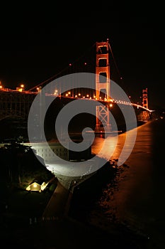 Golden Gate Fort Point Night