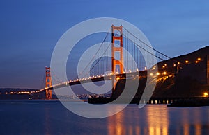 Golden Gate Glowing in the Dusk