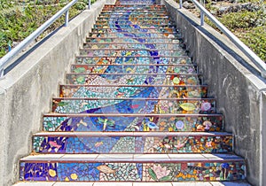 Golden gate heights mosaic stairway, Tiled Steps