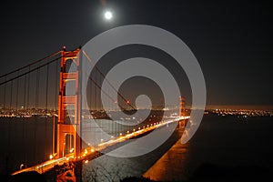 Golden Gate by night.