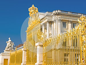 Golden gate and Palace facade in Versailles