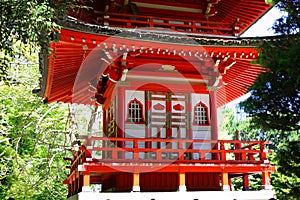 Golden Gate Park, San Francisco, Details of Treasure Tower Pagoda in Japanese Tea Garden, California, USA