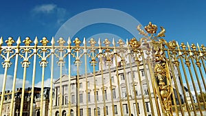 The golden gate to the Palace of Versailles. France