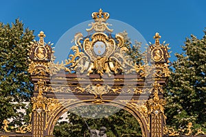 Golden gate to the Place Stanislas square in Nancy, France
