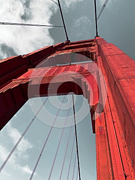 Golden Gate tower from low angle