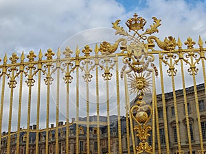 Golden Gate at Versailles Palace gardens in Paris Europe