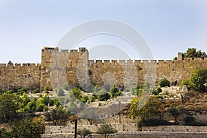 Golden Gate in the walls of the Old City of Jerusalem , Israel