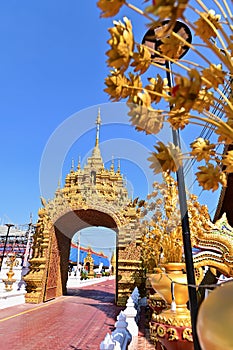Golden Gate at Wat Pipat Mongkol in Thung Saliam District