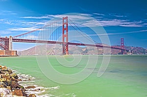 The Golden Gate World Famous Bridge in San-Francisco City, California