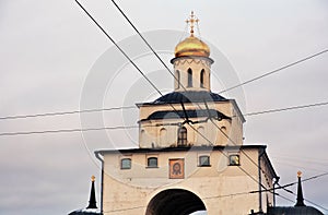 Golden gates in Vladimir town, Russia.