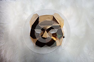 golden geometric cat mask