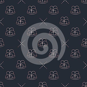 Golden geometric Crown seamless vector pattern