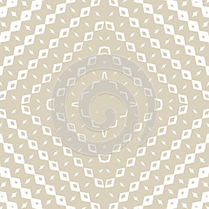 Golden geometric halftone seamless pattern with small rhombuses in square form