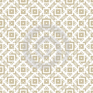 Golden geometric ornament texture. White and gold luxury vector seamless pattern