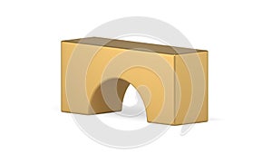 Golden geometric promo display foundation stage performance rectangle arch realistic vector