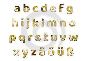 Golden German Alphabet, German orthography, lowercase letters