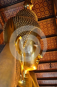 Golden giant Buddha Bangkok temple Thailand buddhism