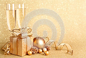 Golden gift box