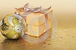 Golden gift box