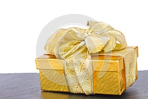 Golden gift box